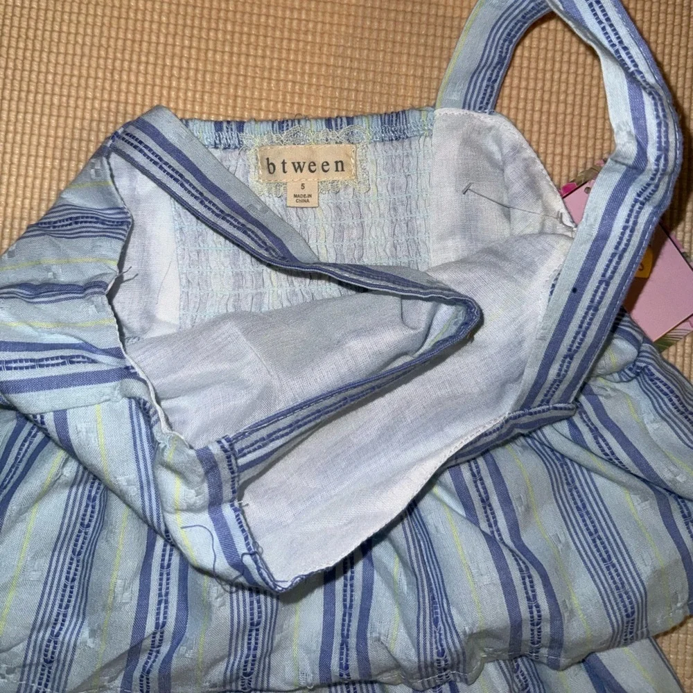 btween blue stripes set tank and shorts size 5 new with tag